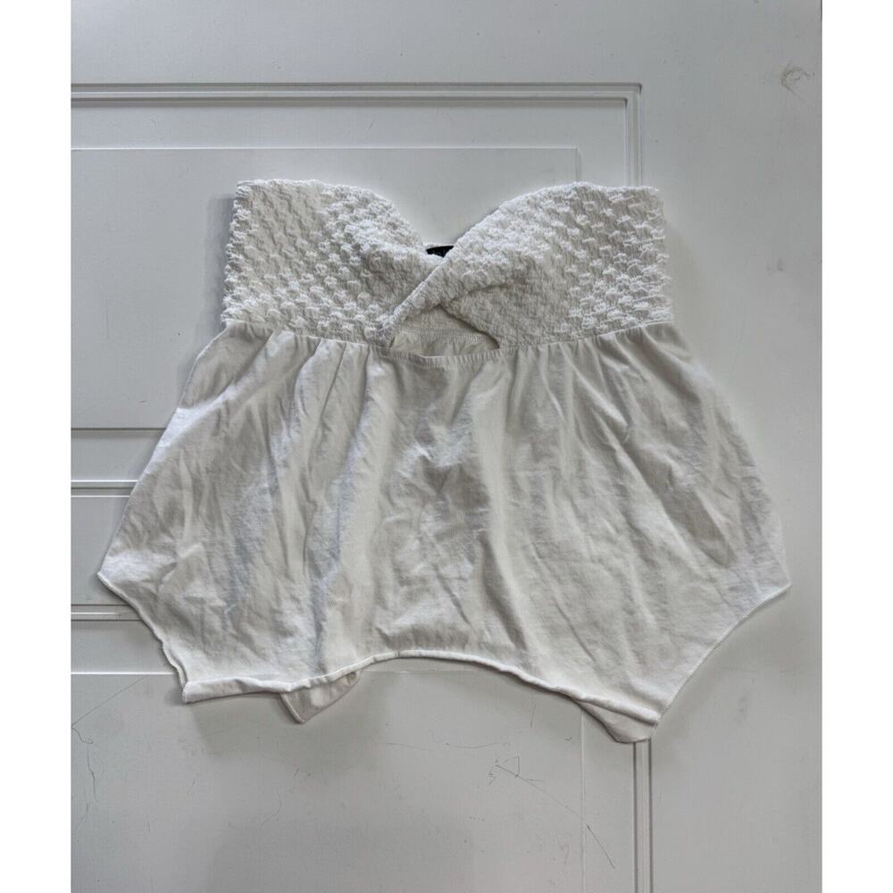 LA LA Land Creative Shirt Womens Small White Crop Top Tube Top Y2K